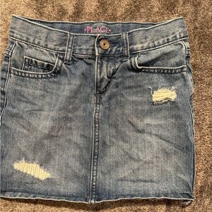 Place Distressed Blue Denim Mini Skirt size 6x-7